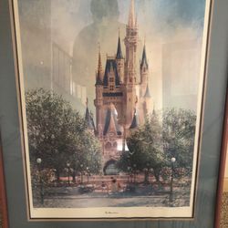 Disney World 20 Magical Years Cinderella Castle Print Painting by HR Russell Print Number #777
