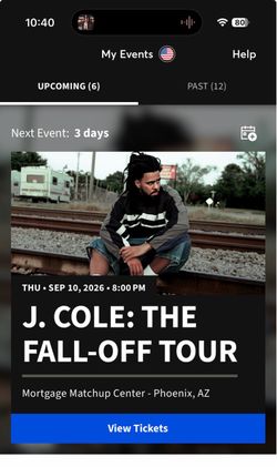 J. Cole The Fall-Off Tour Ticket