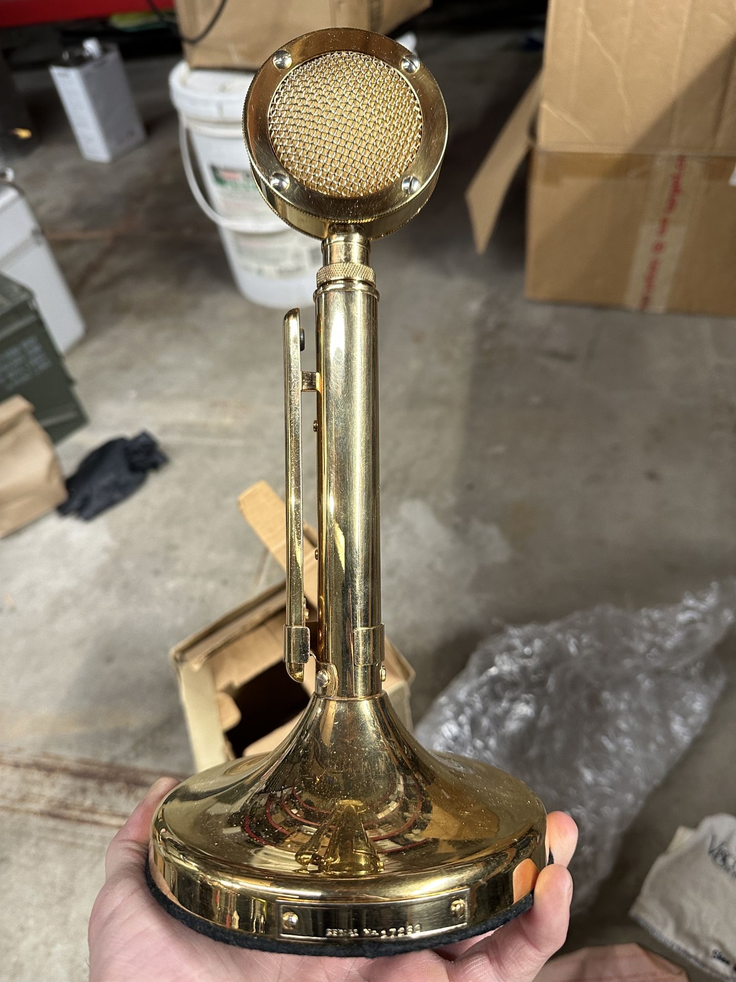 Vintage Astatic D-104 Golden Eagle Desk Microphone With Heil Sound HC-5.1 Retro Kit Mic Element Not Installed