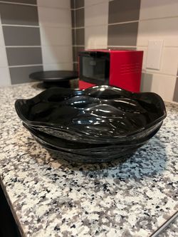 Black Polished Wave Serving Bowl 12”