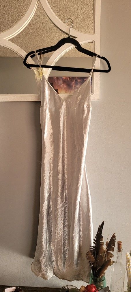 LNA SILVER LONG DRESS