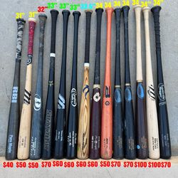 Baseball Wood Bat Pro Models Nice Quality Prices And Sizes Are Labeled In The Pictures Firm Price