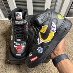 2018 Supreme x NBA x Air Force 1 Mid 07 Black