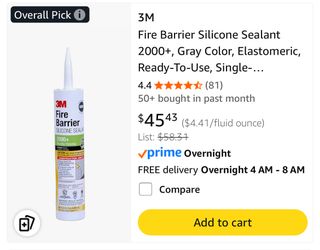 3M Fire Barrier Silicone Sealant Gray