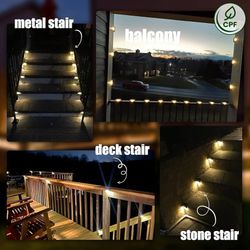 E984 $8  Solar Deck Lights Outdoor 16 Pack, Solar Step Lights Waterproof Led Solar lights for Outdoor Stairs, Step , Fence, Yard, Patio, and Pathway(W