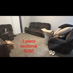 Brown Suede Sectional