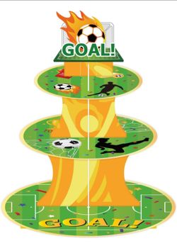 Soccer Party Supplies 3 Tier Soccer Cupcake Stand