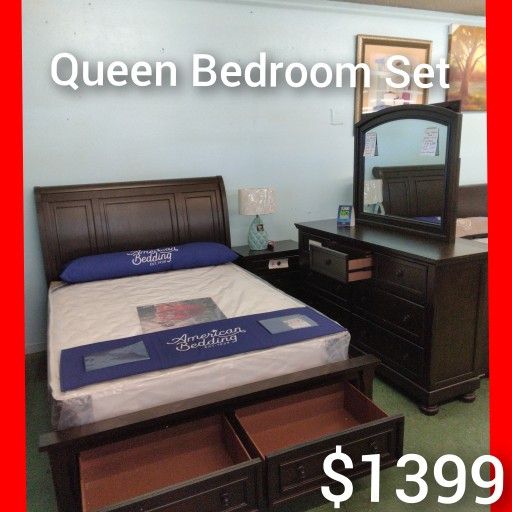 😍 Solid Queen Bedroom Set 