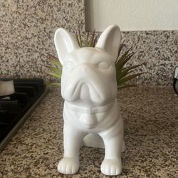 Fake Plant Statue French Bull Dog 