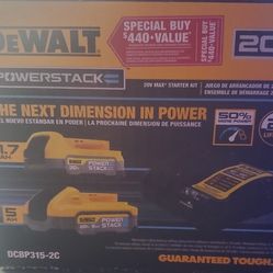 Dewalt Powerstack 20v Batteries 1.7ah & 5ah with charger