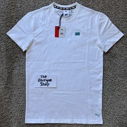 PUMA TMC HUSTLE WAY SHORT SLEEVE TEE SHIRT MENS SIZE SMALL NIPSEY HUSSLE WHITE BLUE NEW