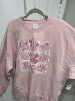 Disney Mickey and Friends Pink Fleece Crewneck size L