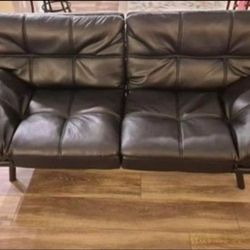 Black Leather Futon