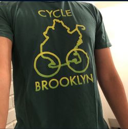 Bicycle T-Shirt Medium Zero Emissions Cycle Brooklyn Bike