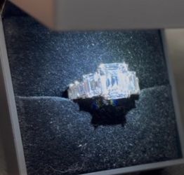 White Sapphire Emerald Cut Engagement Ring