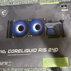 CPU Cooler MSI MAG Coreliquid A15 240mm AIO — Brand New Sealed — LGA1700/1851 AM5/AM4 — ARGB