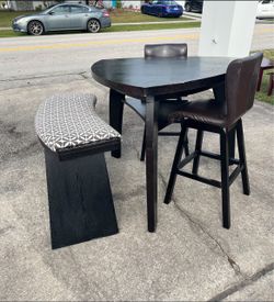 High Table with bench and stools