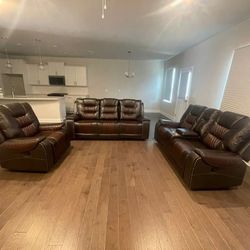 TWO TONE RECLINER SET 3 PIECES (SOFA LOVESEAT AND CHAIR) $1620!!
