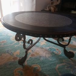 Wood And Metal Coffee Table