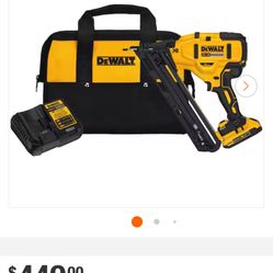 DEWALT 20V MAX XR Lithium-Ion Cordless 2-1/2 in. 15-Gauge Finish Nailer Kit with 2.0Ah Battery, Charger 