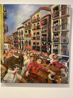 Running of the Bulls – Oil Painting