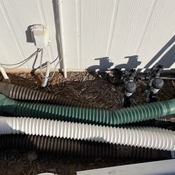 Rain Gutter Drain Extender Flexible Tubing Pipes Green White Brown