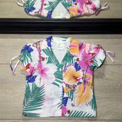 Vintage 1970s Kids / Toddlers Buttercup Hawaiian All Over Print Shirt