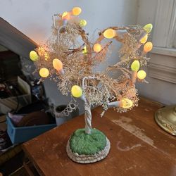 12" Ceramic Tree Lamp with Painted Lights