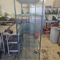 Wire Shelves. Green Metro