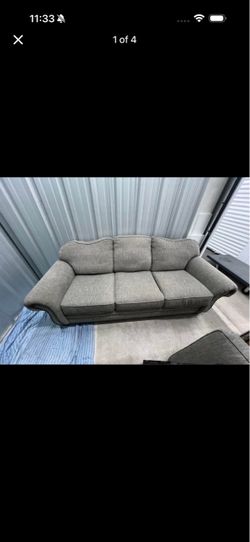 Gray Fabric 3-Seat Sofa