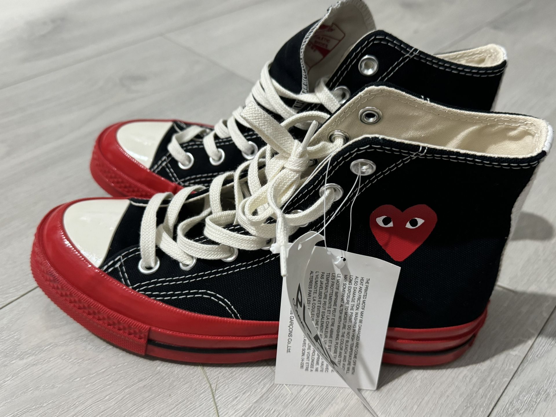 Converse Comme des Garçons Play x Chuck 70 High Black With Red Sole 