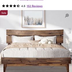 Real Wood Long Bed Frame
