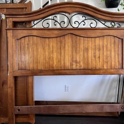 Queen Bed frame with mattress and box spring