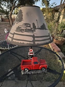 Red Truck Farm Lamp