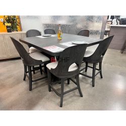 7 Piece Dining Table Set With 6 Chairs 