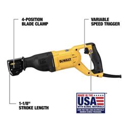 DEWALT 12 Amp Corded Variable Speed Reciprocating Saw