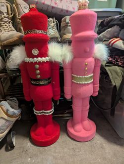 Two Felt Nutcracker Christmas Decorations