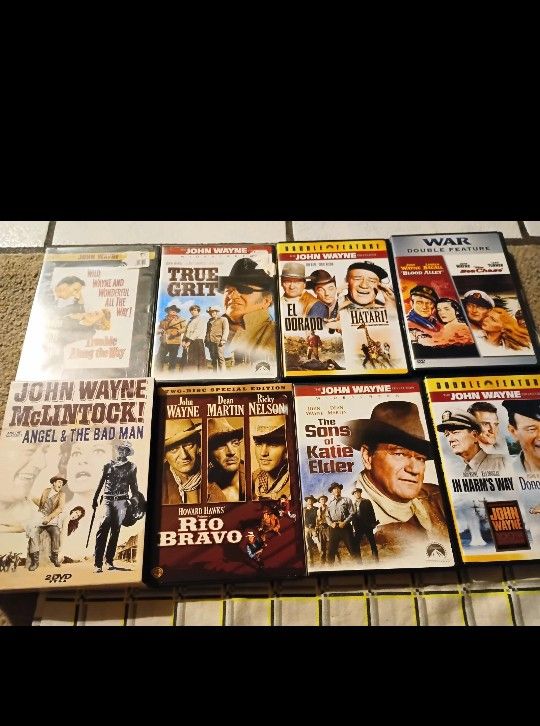 John Wayne Dvds Low Price Rio Bravo , El Dorado, Hatari, True Grit, DVD Lot