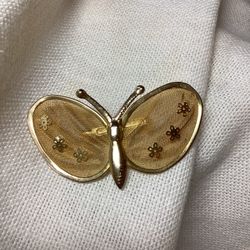 Vintage 1970s Mesh Butterfly Brooch