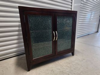 Crackle Glass Accent Console Cabinet