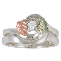New, BLACK HILLS GOLD AND SILVER LADIES WEDDING SET Sz 5.5