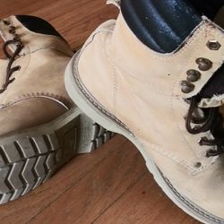 Texas Steer Mens Leather Work Boots - Size 9