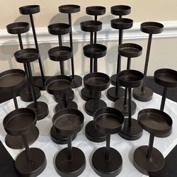 #22 METAL CANDLE PILLARS/**HURRICANE GLASS COVERS SOLD SEPARATELY 