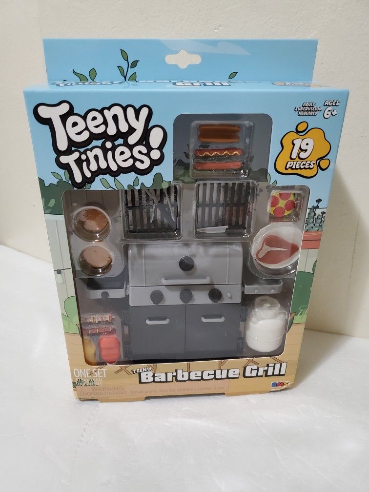 Teeny Tinies BARBECUE GRILL Complete 19-Piece Play Set 840419727781 4th July The