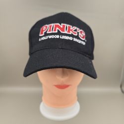 Vintage Nissin Pink's Hot Dogs A Hollywood Legend Since 1939 Black Adj. Hat
