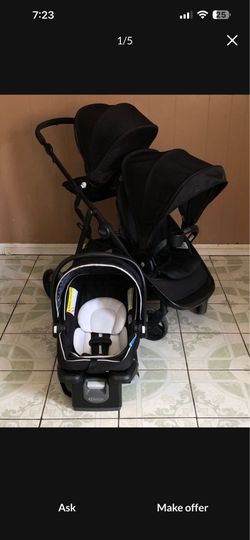 LIKE NEW GRACO READY 2.0 DOUBLE STROLLER AND CAR SEAT!!!!