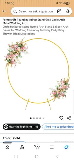 6ft Round Backdrop Stand Gold Circle Arch Metal Wedding Arch
Circle Backdrop Stand Round Arch Stand Balloon Arch Frame for Wedding Ceremony Birthday P