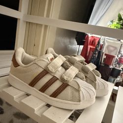adidas Superstar toddler shoes', Beige, Size 7.5