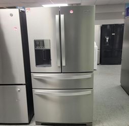 Whirlpool 4‑Door French Door Fridge – Stainless, Water Dispenser