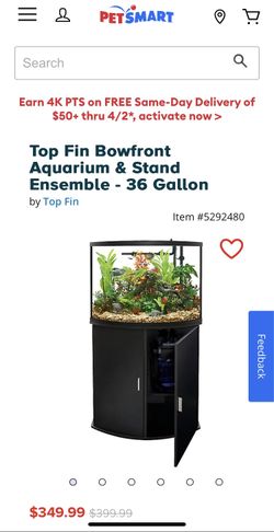 Petsmart 36 clearance gallon bow front